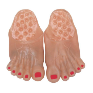 Giant Feet Slippers Vinyl-Feet Slipper Funny Costume Props Halloween Slippers Dress Up Prop Bare Feet Slippers for Adult