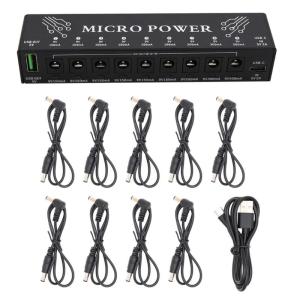 Portable 9V Adjustable Guitar Effect Power Supply Intelligent Safety Protection Compacts for Musicians