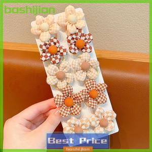 bashijian 10Pcs Colorful Sweet Flower Elastic Hair Bands Cute Fashion Ponytail Holder Children Scrunchies Rubber Band Hair Accessories