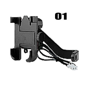 E&M Motorcycle Cell Phone Holder with Charger Aluminum Alloy Mobile Phone Holder Bike Navigation Cellphone Holder Universal Shockproof CP Holder