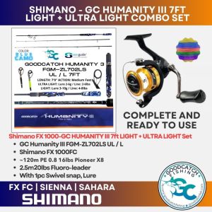GOODCATCH GC HUMANITY 3 7ft + SHIMANO SIENNA FX SAHARA / PIONEER FALCON UL / L SPINNING COMBO SET