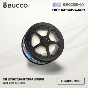 BUCCO G-GAMES 77WOLF Air Spencer Holder & Vent Clip Set | Premium JDM Wheel Car Freshener Mount | 3D Replacement Cap for Eikosha & Ikeda | Ultimate Auto Interior Upgrade