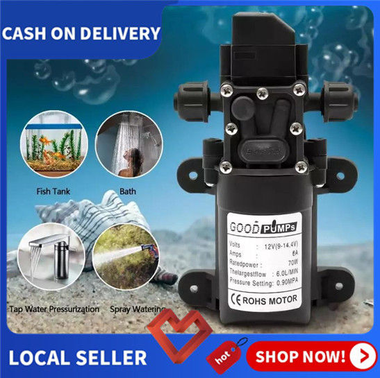 12V 4L-Min Electric High Pressure Diaphragm Self Priming Water Pump For Pump Tank Transfer Caravan Camping Farm Boat Totmox