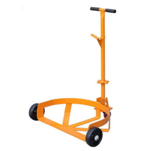 500kg Low level oil drum handling truck hand pulled iron plastic drum truck portable bucket holding trolley mobile base hand pulled