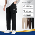 Long pants, Kaki bag, large size GUPO cargo, unisex tube, Suong Form, wide back, Thun, youthful and energetic. 