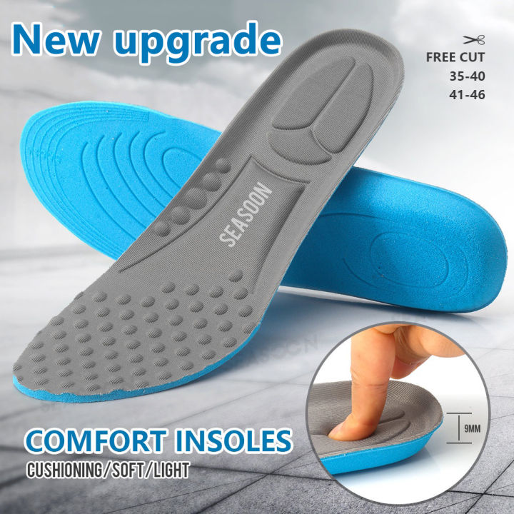Shock Absorption Insoles for Men Full Length Massage Cushion Shoe