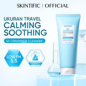 Skintific Face Wash -SKINTIFIC - 5X Ceramide Low pH Cleanser Gentle Cleanser 80ml &60ml For Sensitive Skin