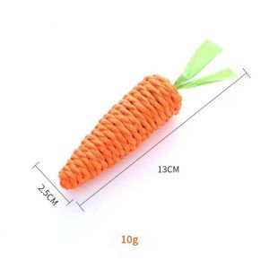 Mainan Kucing Anjing Mainan Gigitan kucing Kelinci Hamster Tali Jerami Bentuk Wortel Color Carrot/Cat toy