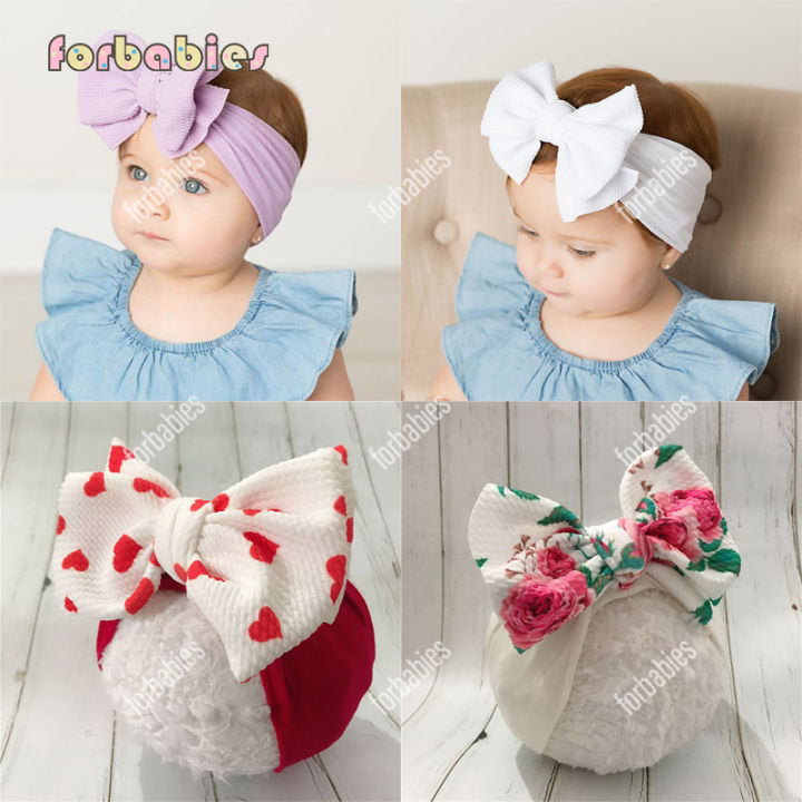 Headband for baby girl soft elastic big bow nylon hairband Newborn