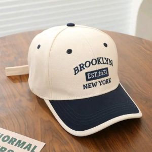 Childrens Brooklyn Baseball Cap For kids Embroidered Letters Color blocking Outdoor Hats Boys & Girls 2-8 Years oldPeaked Cap
