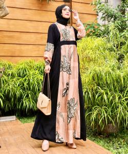 Gamis dress kalani ada 2 warna bahan rayon viscose ld110cm