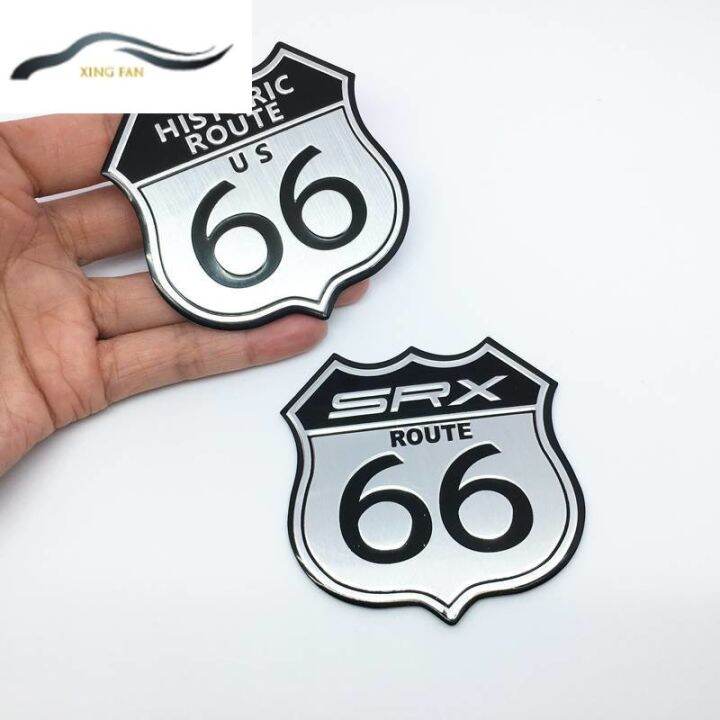 Xinfan Car Styling 3d Aluminum Sticker America Us Historic Route 66 