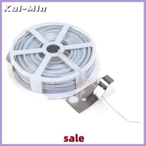 Kui-Min 1Pc (50m) White Multi-Function Sturdy Garden Plant Twist Tie with Coated Wire
