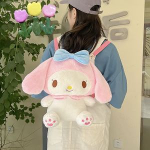 Ba Lô Gấu Bông Hoạt Hình Cinnamoroll Thỏ Hồng Nơ xanh dễ thương
