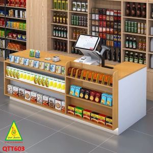 Quầy Lễ Tân Gỗ MDF Hiện Đại – Quầy Thu Ngân QTT603 - NỘI THẤT LẮP RÁP VIENDONGADV