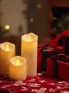 LED Flameless Electric Candle Light Romantic Simulation Pillar Candle Birthday Wedding Home Decor Lighting