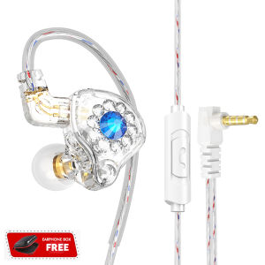 QKZ AK6 Spark Diamond HiFi Earphone 1.2m/2.5m Wired Headphones with Microphone Musician Audio Return Earbuds Games Sport Headset