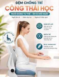 Đệm Ghế Memory Foam Công Thái Học Chữ W - Đệm Ngồi Văn Phòng Đệm Ghế Máy Tính - Đệm Lót Ghế Êm Ái Thoáng Khí Chống Trượt