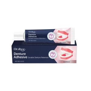 Oralhoe Denture Adhesive Cream 40g – Long Lasting Denture Fixative with Menthol Comfortable Fit Soft Formula Fresh Feel Easy to Use for Full & Partial Dentures