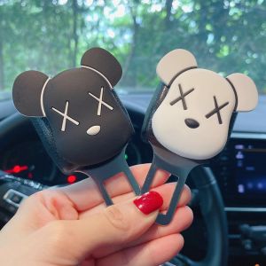1 Pair Universal Car Seat Belt Clip with Cute Cartoon PatternCar Seat Belt Buckles Alarm Silencer to Cut Off Alarms