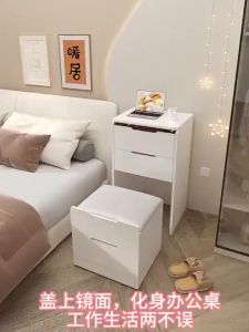 Small Bedroom Makeup Table with Storage  Mini Dressing Table & Bedside Cabinet