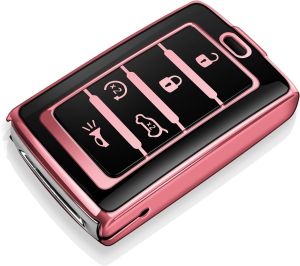 Tukellen for Jeep Key Fob Cover Soft TPU Full Protection Key Case Compatible with 2021-2026 Grand Cherokee L Grand Wagoneer Key Shell (Storm Blue 5 Buttons-B)