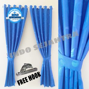 Gorden Jendela Kamar Tidur Pendek Minimalis  Motif Polkadot Murah Warna Ungu