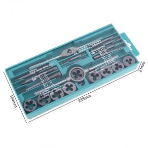 🔥 🔥24 hours delivery 🔥 🔥 20pcs Tap Die Set M3-M12 Screw Thread Metric Taps Wrench DIY Kit Wrench Screw Threading Hand Tools Alloy Metal With Case