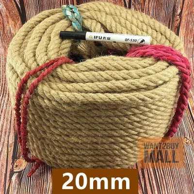 🇲🇾 20mm 30mm Brown Jute/Tali Guni/Tali Hiasan/Malina Rope/ Rope/Natural Jute/ Linen Rope / Sumbu Pelita/Jute 粗麻绳拔河绳手工装饰麻绳