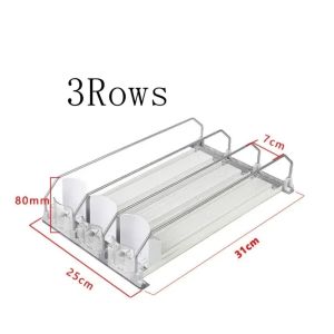 YRNGJ Spring Push Drink Organizer Dispenser Adjustable Width Self-Pushing Can Organizer Storage Shelf Glide Can Shelf Pusher Beverage