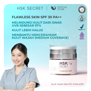 HSK Secret Flawless Skin SPF 30 PA++ - Daily Sunscreen Cream / Sunblock Meratakan Warna Kulit & Melindungi Kulit Dari Sinar UV