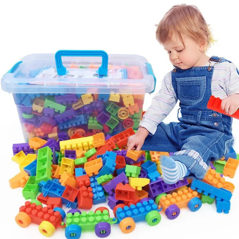 100/182/260/416Pcs Baby Soft Rubber Big Particle New Building