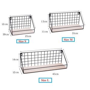Kệ DánTường Để ĐồTrang Trí Nhà Cửa Decor Phòng Kệ Sắt Đáy Gỗ Giá Treo Tường Đa Năng Tặng Đinh Miếng Dán BAUHO