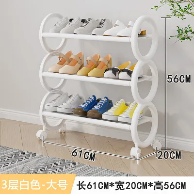 On8gjid Shoe rack with wheels Household Simple Shoe Rack outdoor Narrow Dustproof Shoe Storage rack 9J2K0