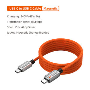 CABLETIME Cáp PD từ tính 240W Bộ chuyển đổi sạc nhanh USB C sang USB C Cáp nguồn loại C sang C cho máy tính xách tay Macbook Samsung iPad2026