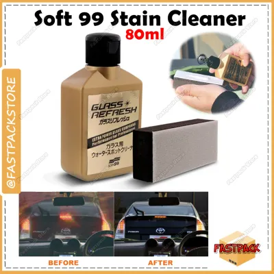 SOFT 99 Soft99 Glass Stain Cleaner Glass Refresh Oil Film Water Spots Remover 80ml Car Mirror Glass Care Original DIY Car Care Oil Film Watermark Remover Exterior Car Care Polishes Windshield