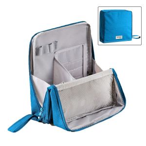 YOUTHSTORE17E5 Vải Oxford Túi trang điểm đứng có ngăn chia Dung lượng lớn Túi vệ sinh cá nhân Đa chức năng Chống nước Dụng cụ sắp xếp văn phòng phẩm dành cho du lịch