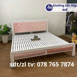 Giường sắt đơn gia đình sắt hộp 80 x 40