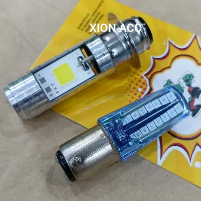 PAKET LAMPU DEPAN MOTOR LED DUA SISI H6 AC & DC MOTOR MATIC / BEBEK UNIVERSAL PLUS LAMPU REM LED PIRAMID RUNNING BISA SEMUA MOTOR UNIVERSAL