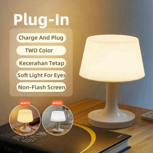 Lampu Malam Led Kreatif Lampu Meja Dekorasi Portabel Kamar Tidur Lampu Meja Pelindung Mata Rumah