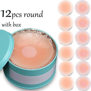 12pcs with Box Silicone Nipple Cover Reusable Women Breast Petals Lift Invisible Bra Pasties Adhesive Bra Pads Sticker Patch