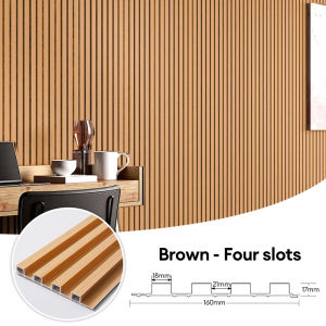 TOAO 20PCS PVC Wall Panel Waterproof Fluted Wall Panel 3D Grille Design Wall Sticker TV Background Wood Panel for Wall