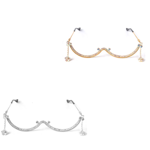 Contemporary Rhinestones Embellished Metal Eyeglass Frame Lightweight Design For Elegant Style And Practical Wear