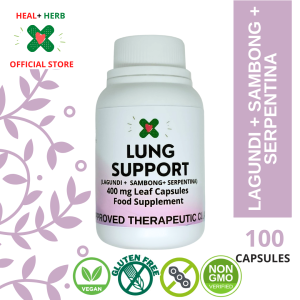 Heal + Herb Lung Support with Lagundi Sambong & Serpentina for Lung Cleansing & Respiratory Health 50 & 100 Capsules