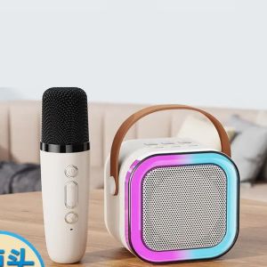 Speaker Bluetooth Ada Mic Tamabahan Bisa Karaoke Mini Speaker Karaoke with 2 MIC 1 SET MP3 Player Full Bass Wireless Karaoke K12