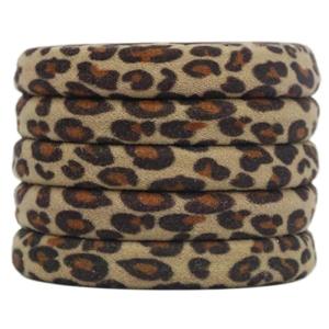 Aesthetic Leopard Print Scrunchies Elastic Hair Rope Set of 5 French Hair Elastic Absorbent Hair Tie for After Bath Use