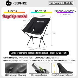 KEEPHIKE Outdoor folding camping chair high back fishing moon chair table and chair equipmen