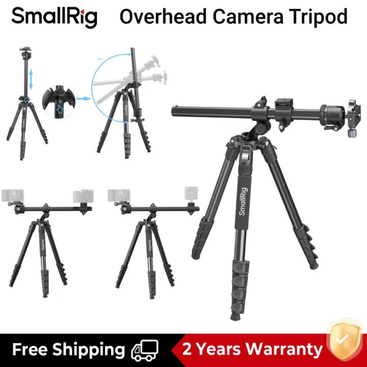 SmallRig Overhead Photography Tripod | Lateral Center Column Tripod (Max Load 10kg) Height 26-185cm for Low Angle Food Photography Camera Mirrorless Cellphone