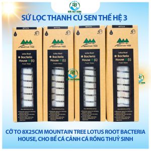 Sứ lọc thanh củ sen thế hệ 3 cỡ to 8x25cm Mountain Tree Lotus Root Bacteria House cho bể cá cảnh