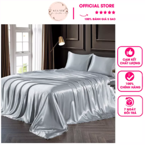 Chăn Ga Gối Cho Người Mệnh Kim - Màu Phong Thủy May Mắn Tương Hợp Trọn Bộ Phi Lụa Thái Tuấn 45 Món Cao Cấp